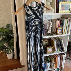 Blue tie dye bodycon dress